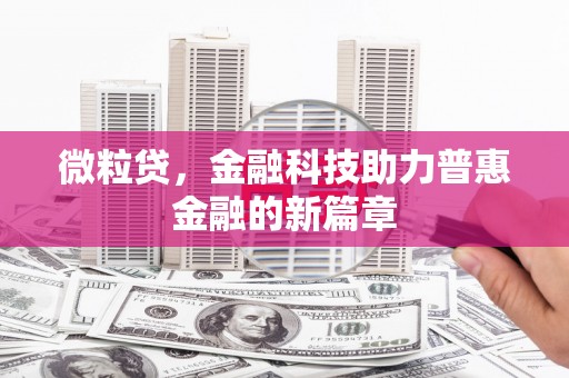 靖州微粒贷，金融科技助力普惠金融的新篇章