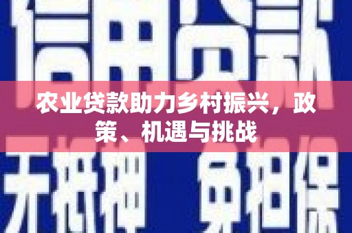 靖州农业贷款助力乡村振兴，政策、机遇与挑战