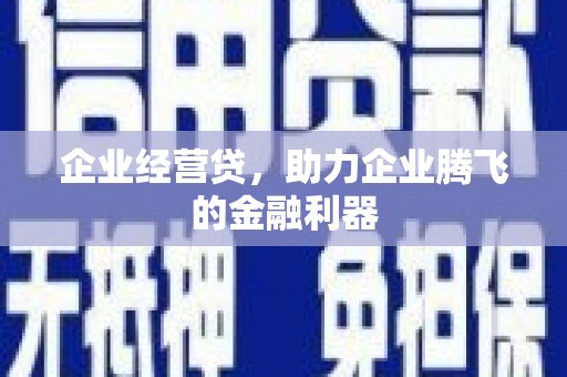 靖州企业经营贷，助力企业腾飞的金融利器