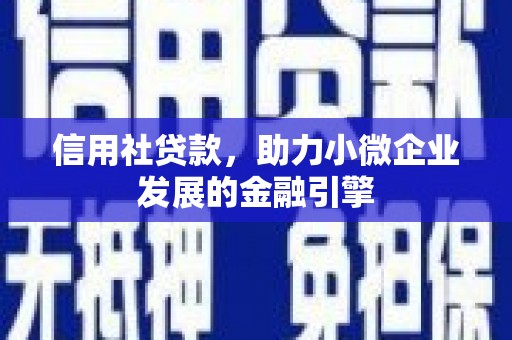 靖州信用社贷款，助力小微企业发展的金融引擎