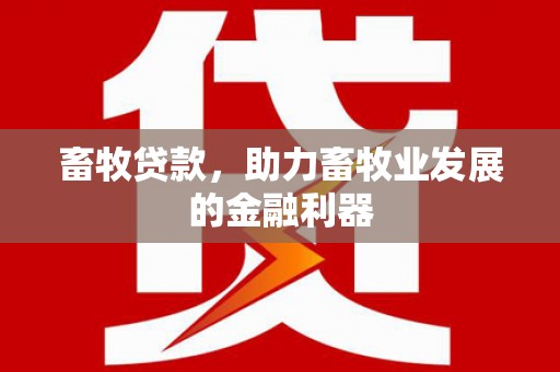 靖州畜牧贷款，助力畜牧业发展的金融利器