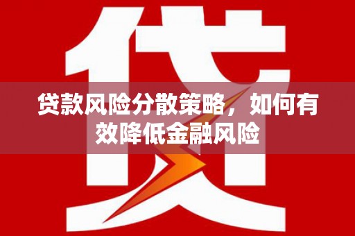 靖州贷款风险分散策略，如何有效降低金融风险