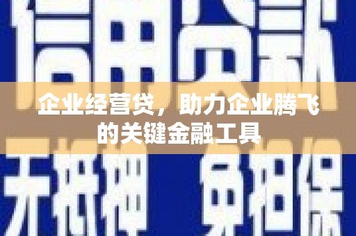 靖州企业经营贷，助力企业腾飞的关键金融工具