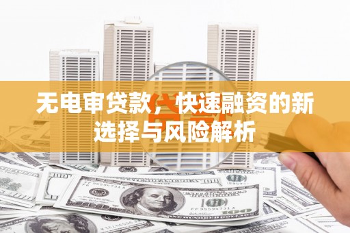靖州无电审贷款，快速融资的新选择与风险解析