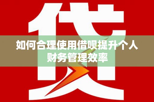 靖州如何合理使用借呗提升个人财务管理效率