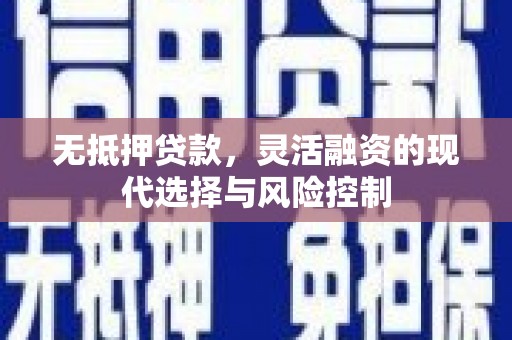 靖州无抵押贷款，灵活融资的现代选择与风险控制