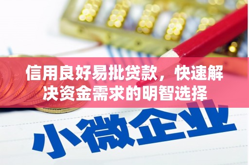 靖州信用良好易批贷款，快速解决资金需求的明智选择