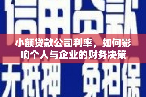 靖州小额贷款公司利率，如何影响个人与企业的财务决策