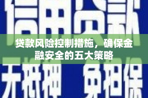 靖州贷款风险控制措施，确保金融安全的五大策略