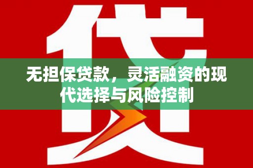 靖州无担保贷款，灵活融资的现代选择与风险控制