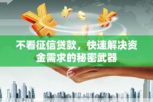 靖州不看征信贷款，快速解决资金需求的秘密武器