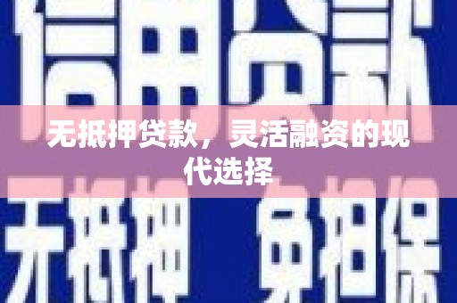 靖州无抵押贷款，灵活融资的现代选择
