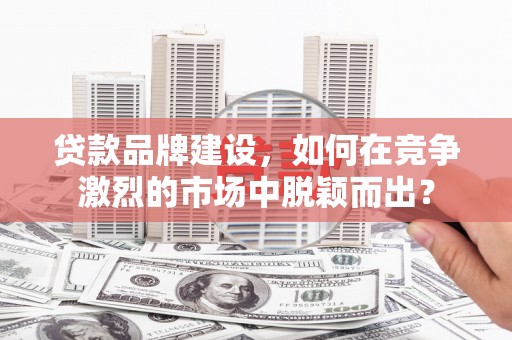 靖州贷款品牌建设，如何在竞争激烈的市场中脱颖而出？