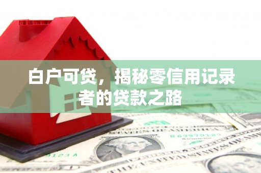 靖州白户可贷，揭秘零信用记录者的贷款之路