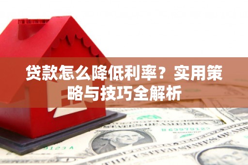 靖州贷款怎么降低利率？实用策略与技巧全解析